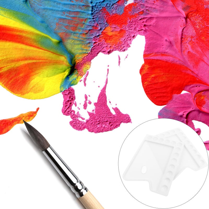 لوحة الرسم البلاستيكية الكبيرة المربعة 13 بئر صينية سميكة لمستلزمات الفن بالألوان المائية والأكريليك - Image 4