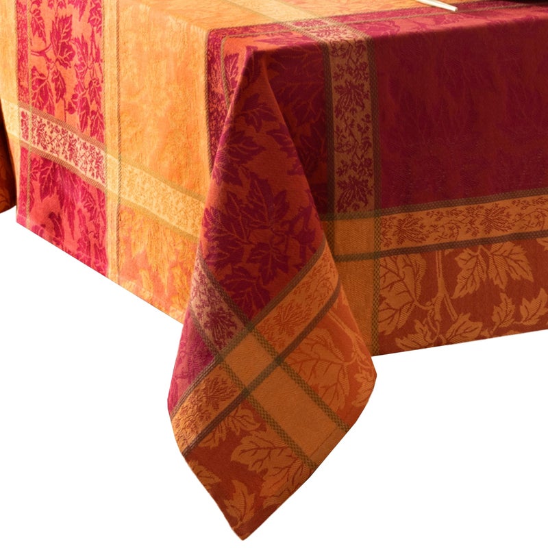 Elrene Home Fashions Maplewood Leaf Jacquard FallHarvestThanksgiving Woven Cotton Rectangle Tablecloth 60x120 - Image 2