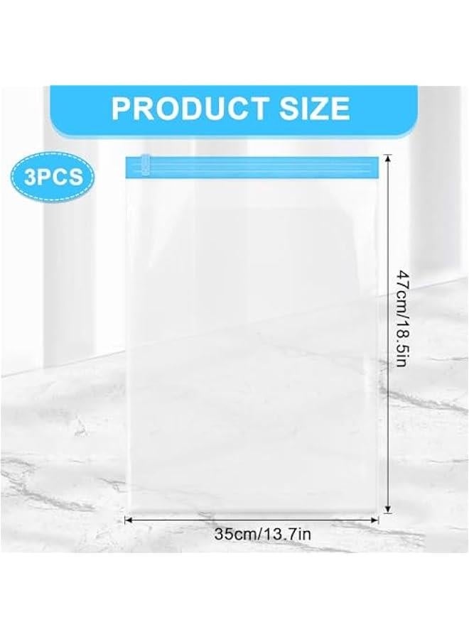 Travel Compression Bags, Roll-Up Space Saver Bags Vacuum Storage Bags 47x35cm/18.5x13.7in for Luggage Backpack Suitcase Packing Organizers(3PCS)  - Image 5