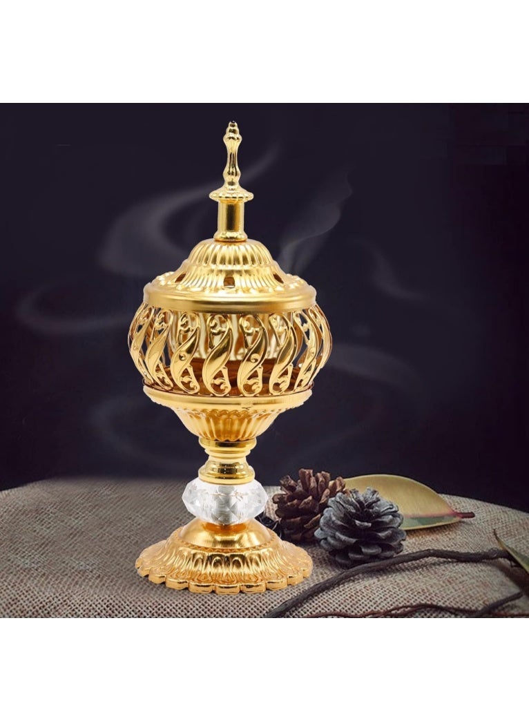 Hirospace Arabian Incense Burner Golden Metal Incense Holder Bakhoor Censer Aroma Burner Home Decor Ramadan Eid Delicate Gift - Image 1