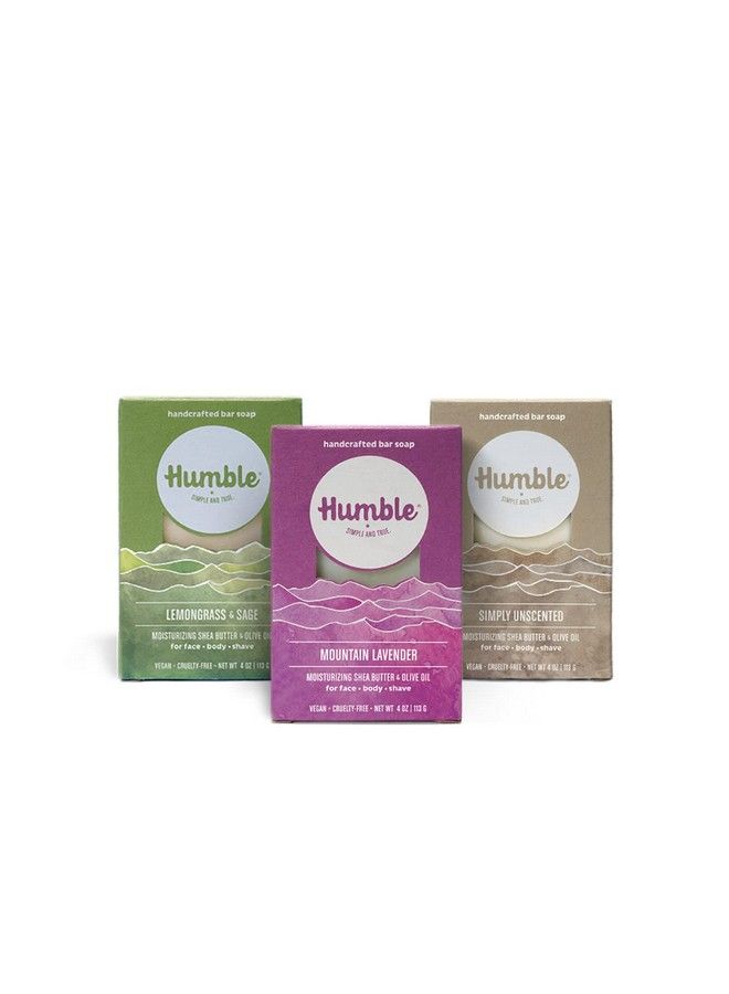 HUMBLE SIMPLE AND TRUE. Humble Brands Handcrafted Bar Soap Organic Cold Processed Soap Bars Moisturizing Face & Body Cleanser Herbal & Fresh Variety Pack 3 Pack - Image 2