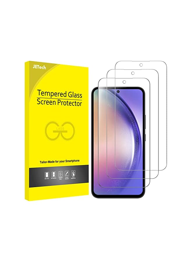 جي تيك واقي شاشة JETech لهاتف Samsung Galaxy A54 5G مقاس 6.4 بوصة، طبقة من الزجاج المقوى 9H، مضاد للخدش، شفاف عالي الدقة، 3 عبوات - Image 1