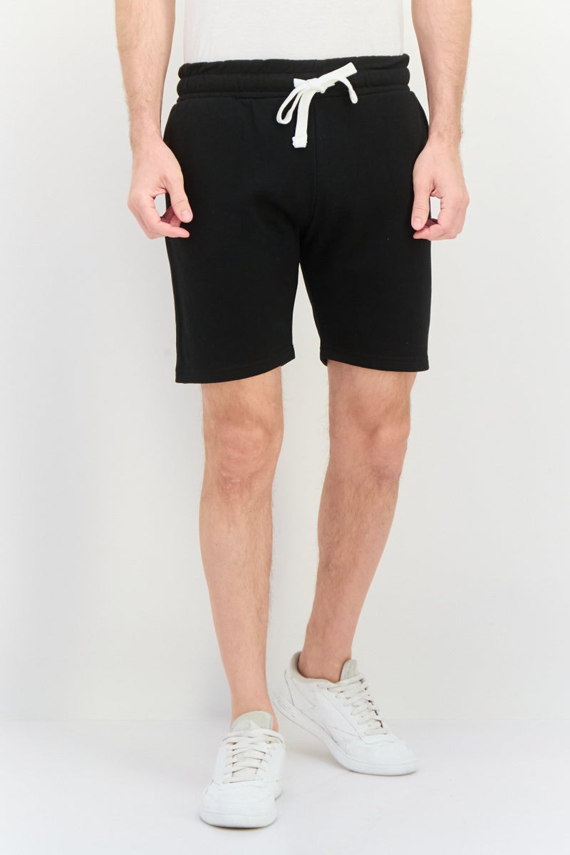 Fleece Factory Men Solid Drawstring Fleece Shorts, Off White Heather - Image 1