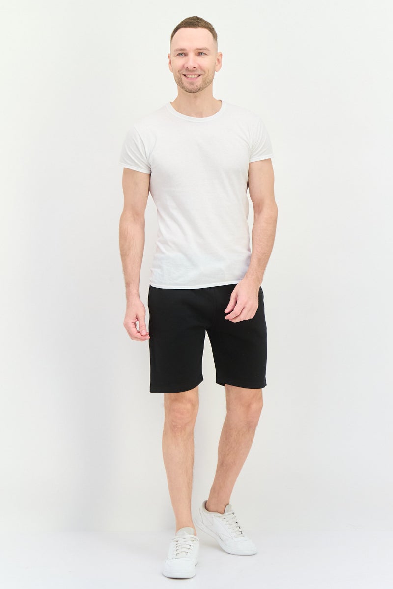 Fleece Factory Men Solid Drawstring Fleece Shorts, Off White Heather - Image 4