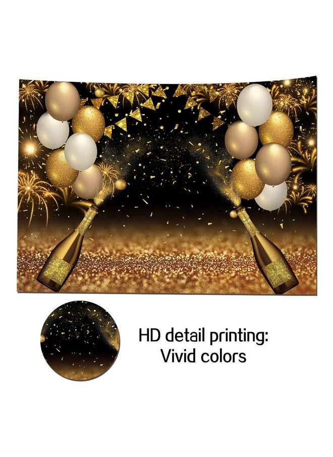 Qian Black Golden Balloons Photography Background Gold Champagne Bokeh Photo Backdrops For Graduation Prom Holiday Party Supplies Father'S Day Birthday Decoration Studio Props Banner 8X6Ft  - Image 5