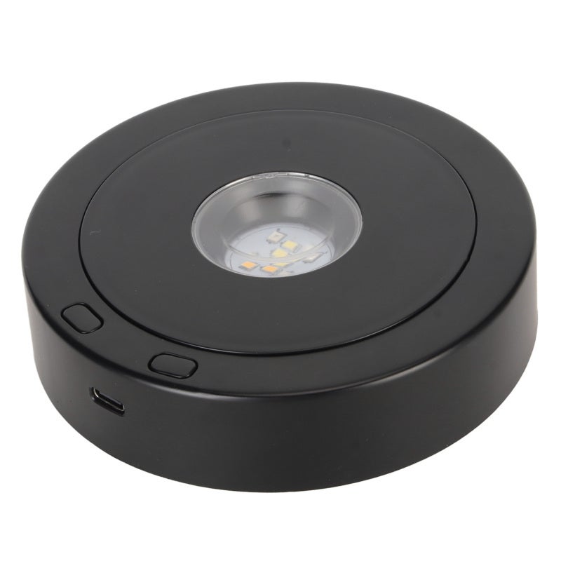 LED Rotating Display Base Black 360 Degrees 80s Circle Battery Or USB Power Turntable Display Stand for Crystals Glass - Image 5