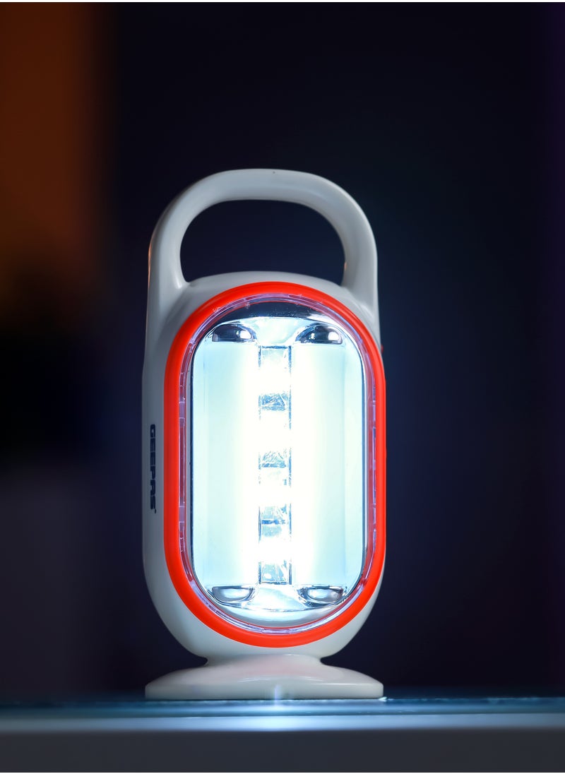 فانوس طوارئ LED من جيباس- GE53038| تصميم موفر للطاقة، 22 قطعة من مصابيح LED عالية الطاقة، و5 ساعات عمل| تصميم مدمج ومحمول وخفيف الوزن مع حامل