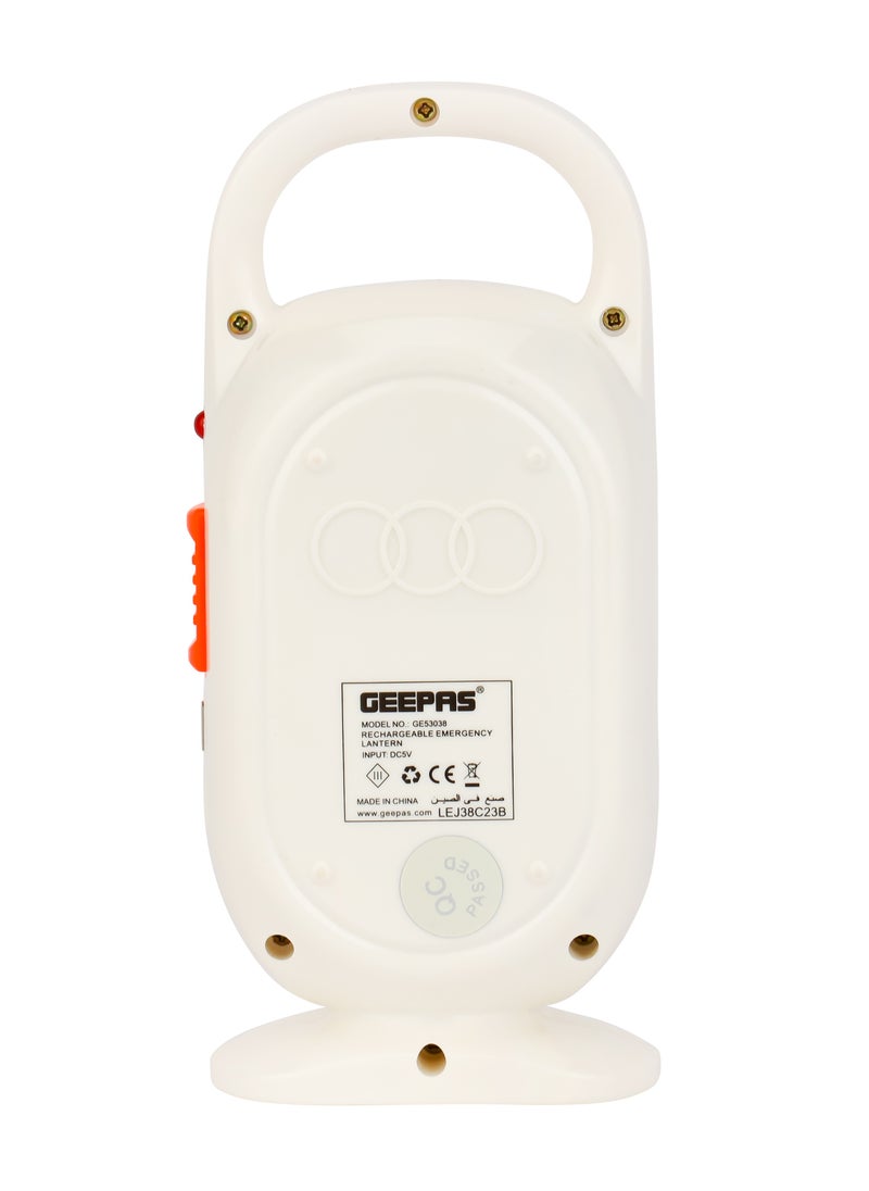 فانوس طوارئ LED من جيباس- GE53038| تصميم موفر للطاقة، 22 قطعة من مصابيح LED عالية الطاقة، و5 ساعات عمل| تصميم مدمج ومحمول وخفيف الوزن مع حامل