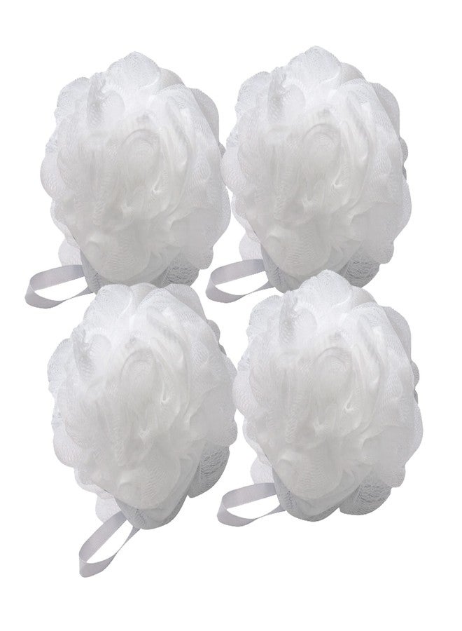 Aquasentials Mesh Pouf Bath Sponge (4 Pack) (White) - Image 1