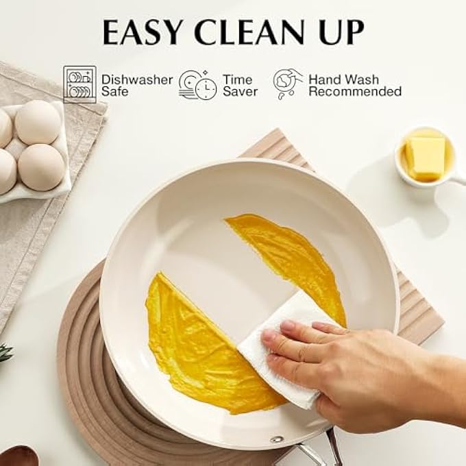 KOCH SYSTEME CS 8 Inch Nonstick Frying Pan Skillet Non Stick Ceramic Frying Pan With StayCool Stainless Steel Handle Induction Compatible Egg Pan Pfoa Free Dishwasher Safe  Oven Safe Green - Image 5