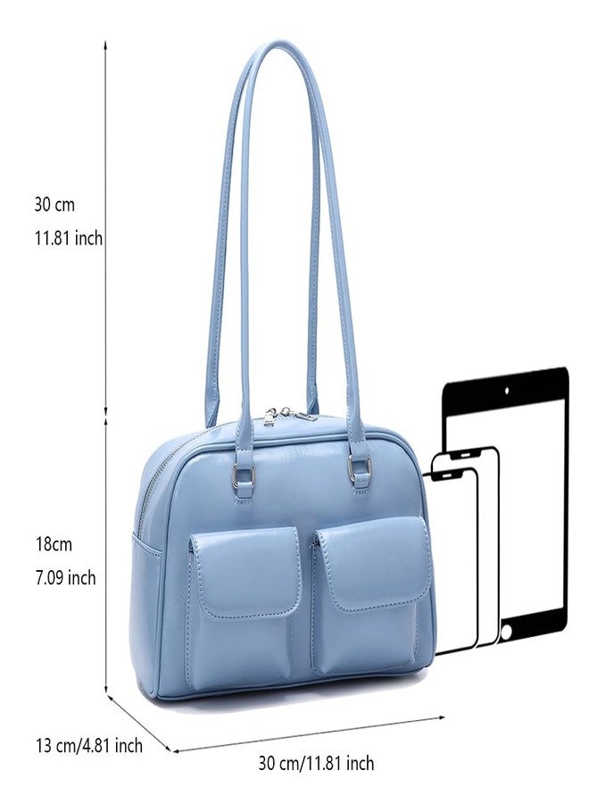 VODIU Shoulder Bag For Women,Retro Leather Tote Handbags Satchel Bag Trendy Clutch Purse - Image 5