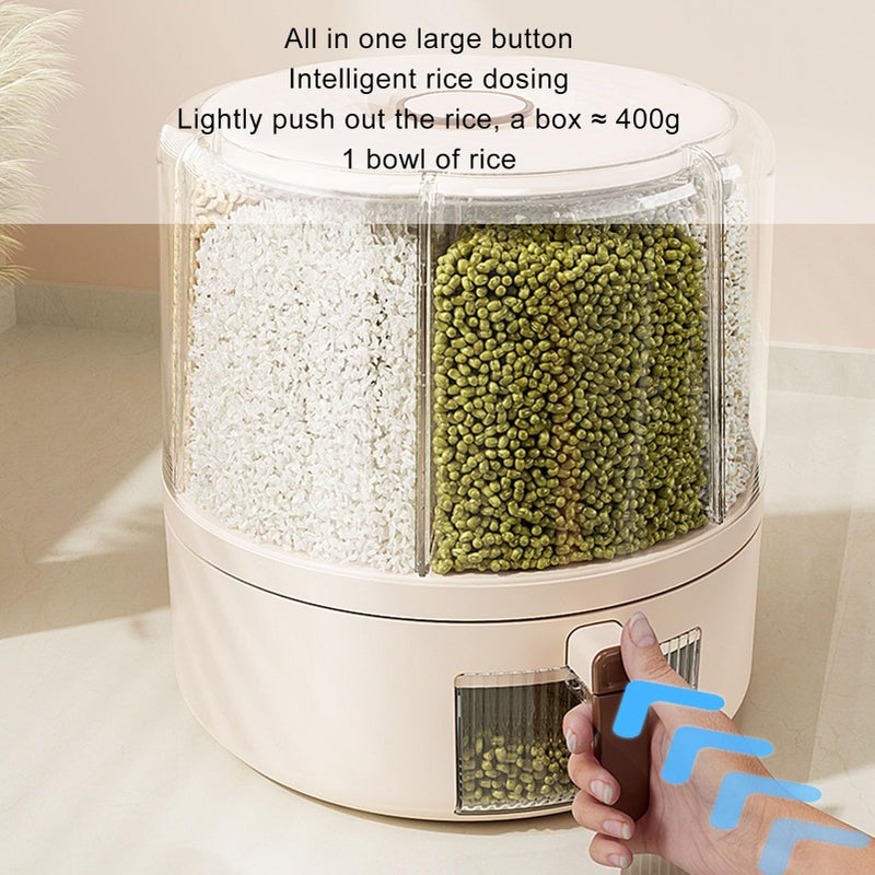 Rotating Sealed Rice Dispenser Grain Storage Container For Cereal Dry Food S Color - Image 4