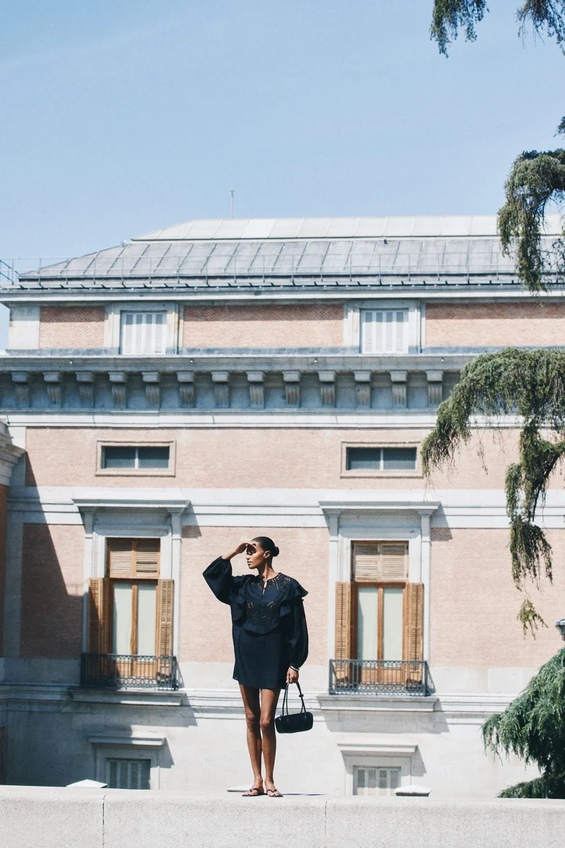 اتش اند ام فستان تونيك من مزيج الكتان