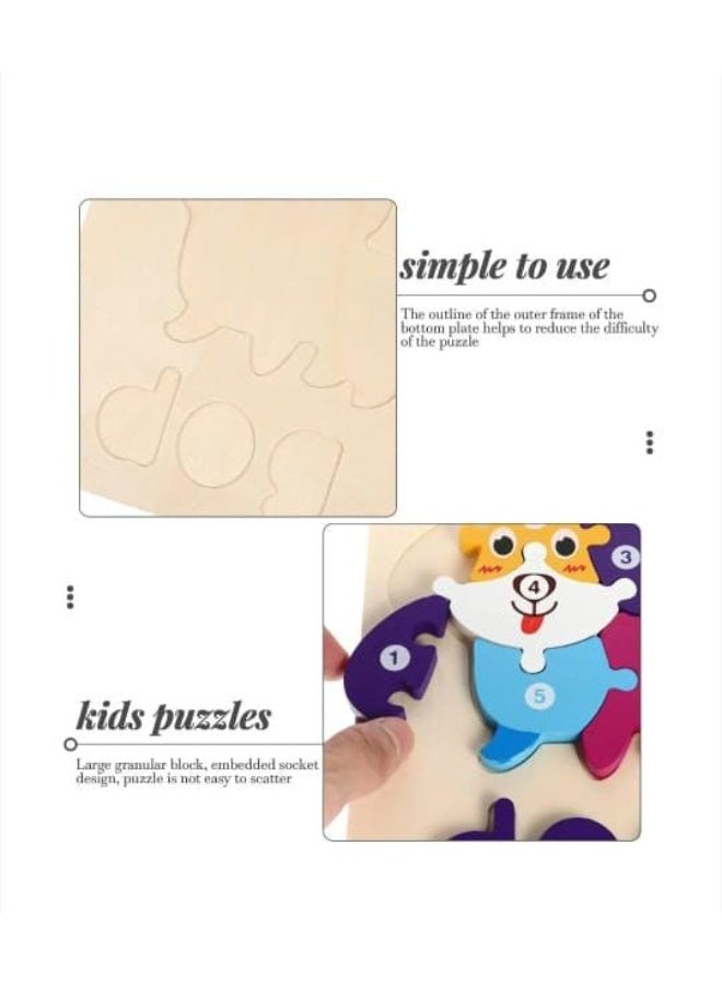 اي ديد بازل خشبي تعليمي للأطفال - شكل كلب ملون بالأرقام - 6 قطع لتنمية المهارات و يساعد على التركيز والتعلم المبكر - Image 2