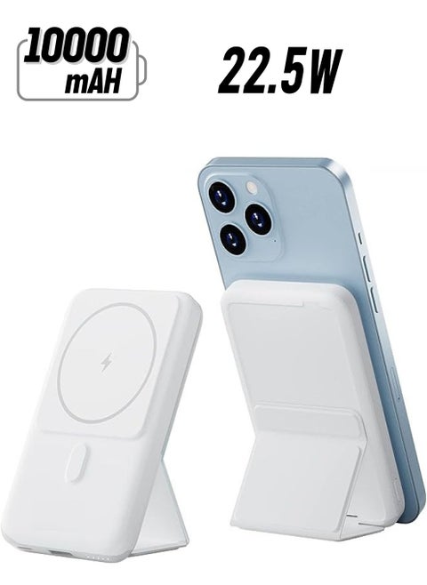 Portable Charger Power Bank with Kickstand Function, 10000mAh Magnetic Wireless Power Bank 22.5W PD Fast Charging with USB-C MagSafe Battery Pack for iPhone 14/13/12 Series
