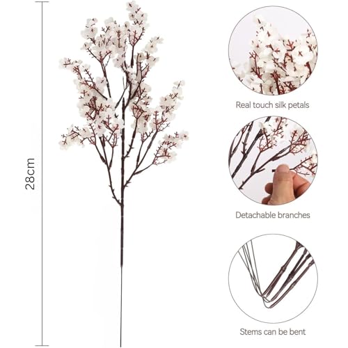 VERVENIX 1 Bunch Artificial Baby's Breath Gypsophila Flower Bunch – Perfect for Weddings, Home & Festival Decoration (Pack of 1, White) - Image 4