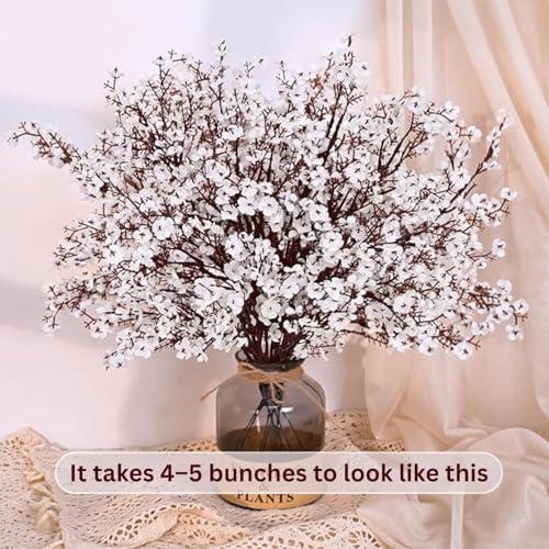 VERVENIX 1 Bunch Artificial Baby's Breath Gypsophila Flower Bunch – Perfect for Weddings, Home & Festival Decoration (Pack of 1, White) - Image 3