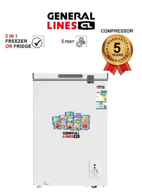 Dual Temperature - Chest Freezer - 5.0 CFT - 142L - 5-year warranty on the compressor - White - GLCF151D