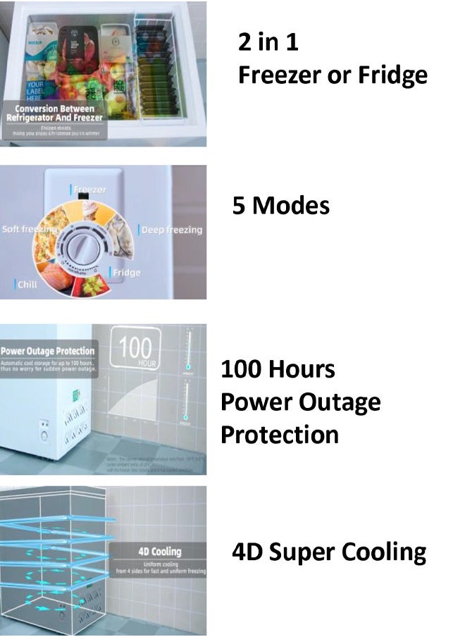 General Lines - Dual Temperature - Chest Freezer - 5.0 CFT - 142L - 5-year warranty on the compressor - White - GLCF151D - Image 1