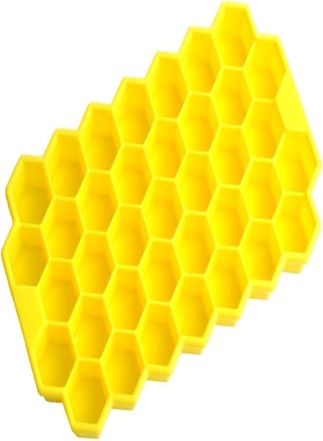 L'HOPAN Ice Cube Molds & Trays - Easy Release Ice Cube Trays Silicone, Totally 37-Ice Trays for Whiskey, Cocktail, LFGB Certified and BPA Free,Yellow