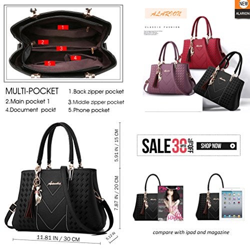 ALARION Womens Purses and Handbags Shoulder Bag Ladies Designer Satchel Messenger Tote Bag - Image 4