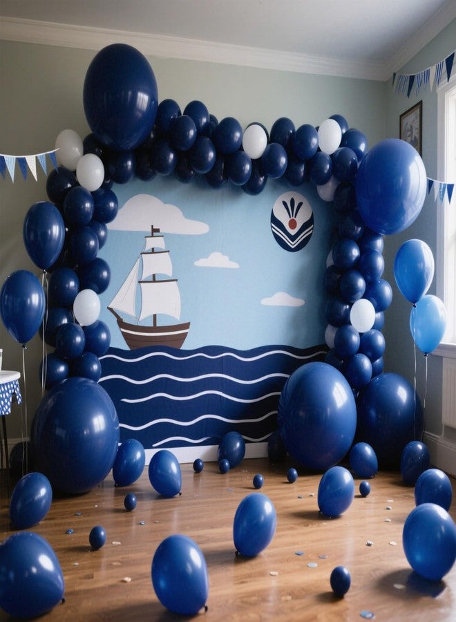 K.E.J. Navy Blue Balloons, 105pcs Dark Blue Latex Party Balloon for Garland & Arch, Blue Party Decorations for Boy Birthday, Father's Day, 4th of July, Veteran's Day, Baby Shower, Gender Reveal, Anniversary - Image 4