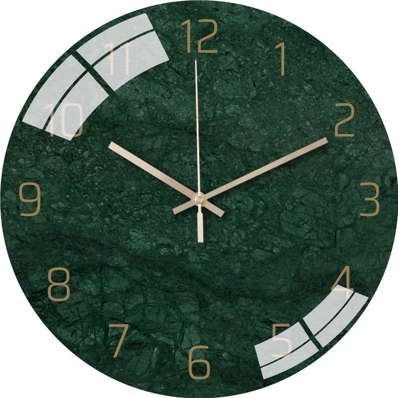 Nordic Light Luxury Wall Clock, Trendy Creative And Stylish Decoration For Living Room And Bedroom, Silent Minimalist Glass Quartz Clock - Image 1