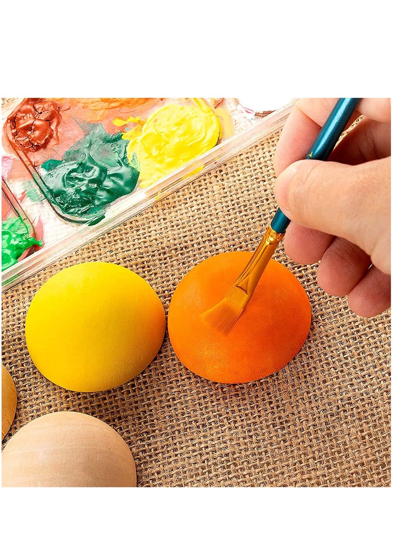 SOLARAE خرز خشبي نصف، 100 قطعة كرة خشبية مقسومة غير مكتملة كرات خشبية نصفية طبيعية للزينة لمشاريع DIY، 20 مم - Image 4