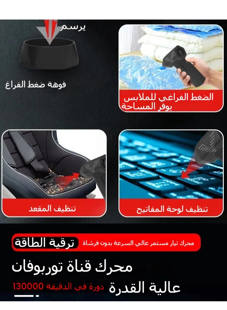 Loquat 130,000 RPM High-Airflow Cordless Turbine Fan with 4 Nozzles - Water u0026 Snow Blowing Tool (Upgraded Model) - Image 4