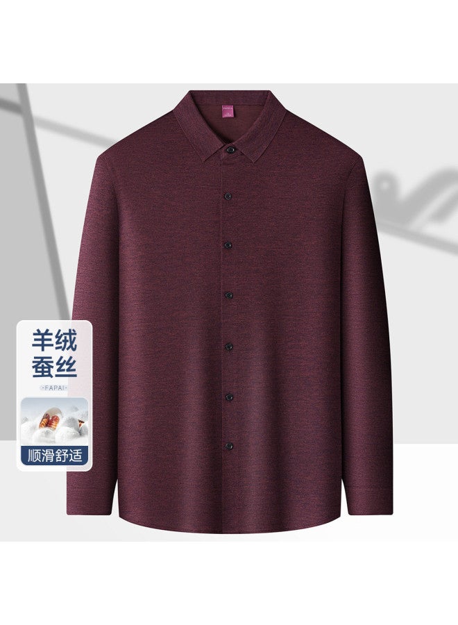 Fapai Men's Shirt Fashion Casual Solid Color Long Sleeve Shirt Men - Image 3