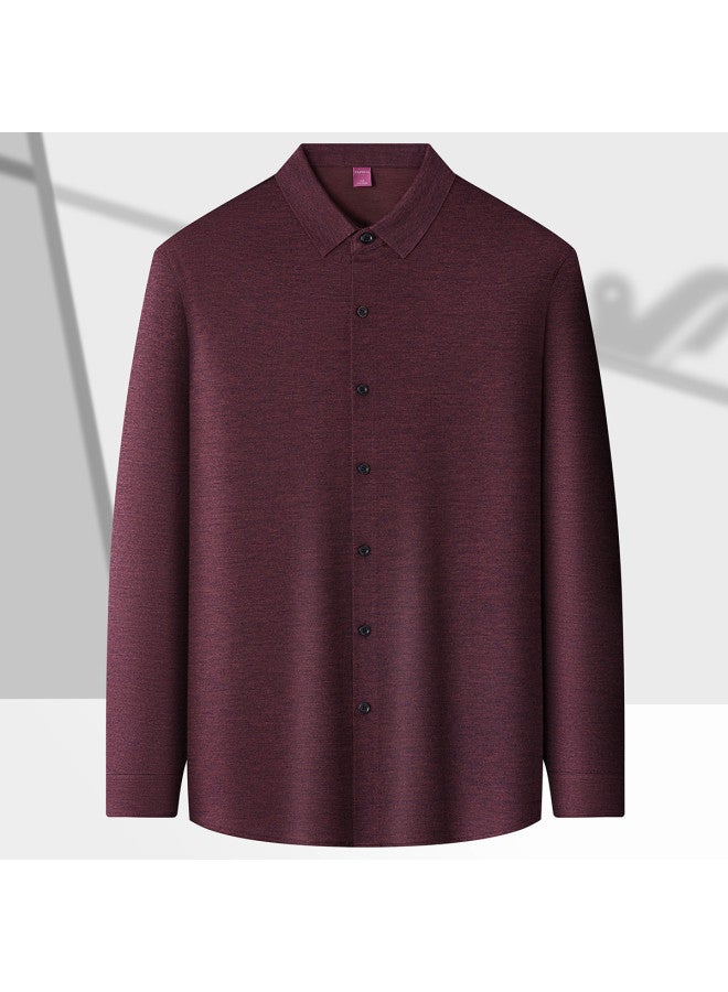 Fapai Men's Shirt Fashion Casual Solid Color Long Sleeve Shirt Men - Image 4