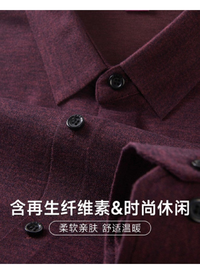 Fapai Men's Shirt Fashion Casual Solid Color Long Sleeve Shirt Men - Image 1