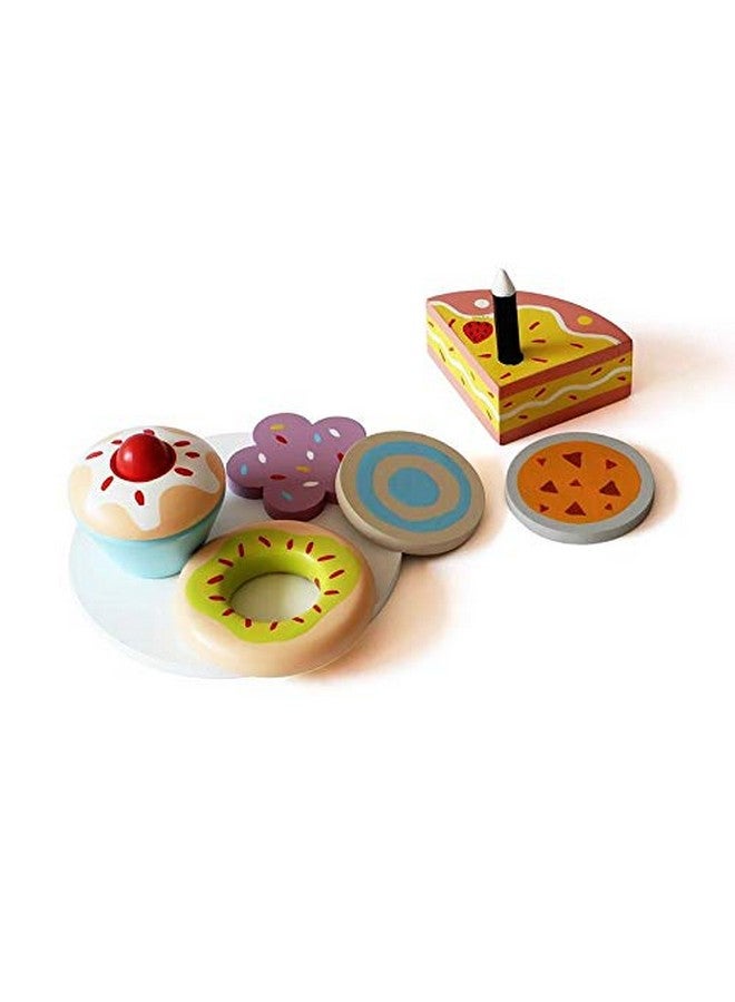 Shumee Wooden Pretend Play Dessert Set - Cake, Donuts, Cookies, Cupcake (3 Years+) | 100% Child Safe Materials | Eco Friendly & Sustainable | Pretend Play - Image 2