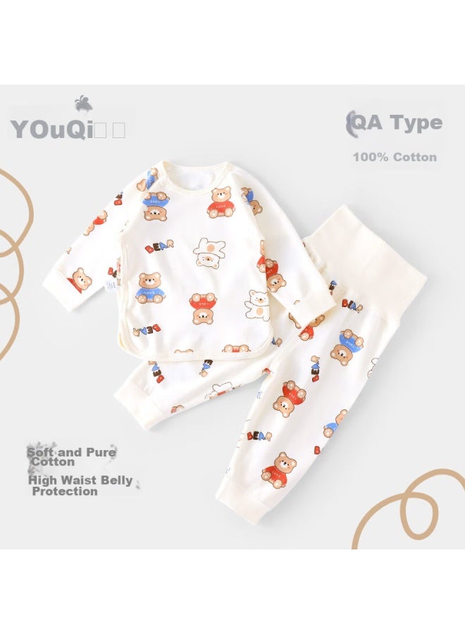 Youqi Youqibaobao Set, Spring And Autumn, Pure Cotton Undershirt, Underwear, Children's Newborn, High-waist Separate Pajamas, Baby Autumn Clothes And Pants  - Image 1