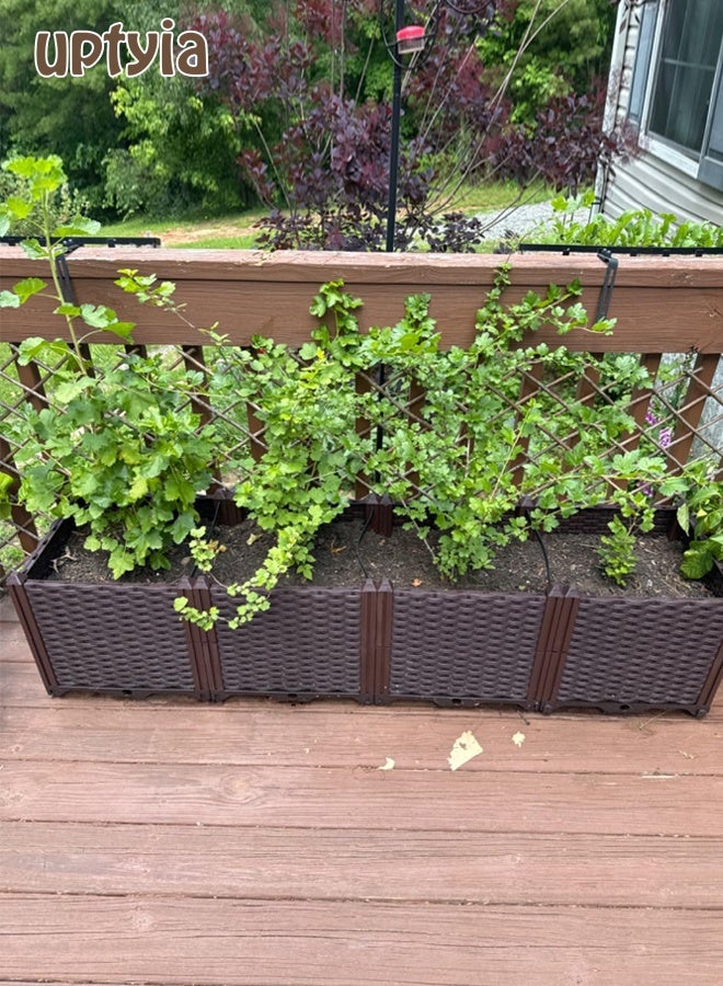 Uptyia Rectangular Raised Garden Bed Kit Indoor Outdoor Plastic Planter Grow Box for Fresh Vegetables, Herbs, Flowers & Succulents - Image 1