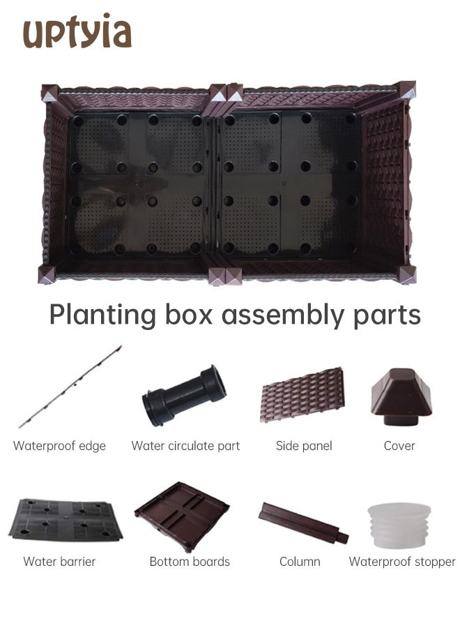 Uptyia Rectangular Raised Garden Bed Kit Indoor Outdoor Plastic Planter Grow Box for Fresh Vegetables, Herbs, Flowers & Succulents - Image 5