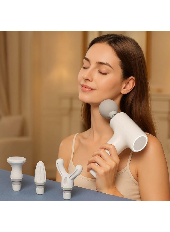 جهاز تدليك عضلات محمول 6 سرعات مع 4 رؤوس سيليكون – شحن Type‑C وصوت منخفض - Image 2