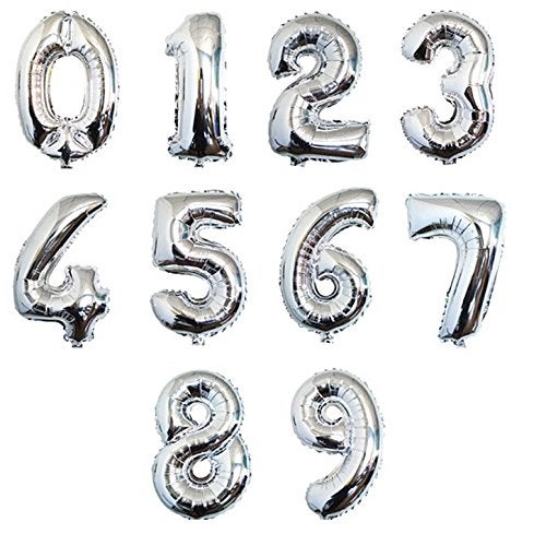 Simple polymer 16 Silver 09 Number Balloons Foil Balloons Mylar Balloons for Party Decorations Party Supplies