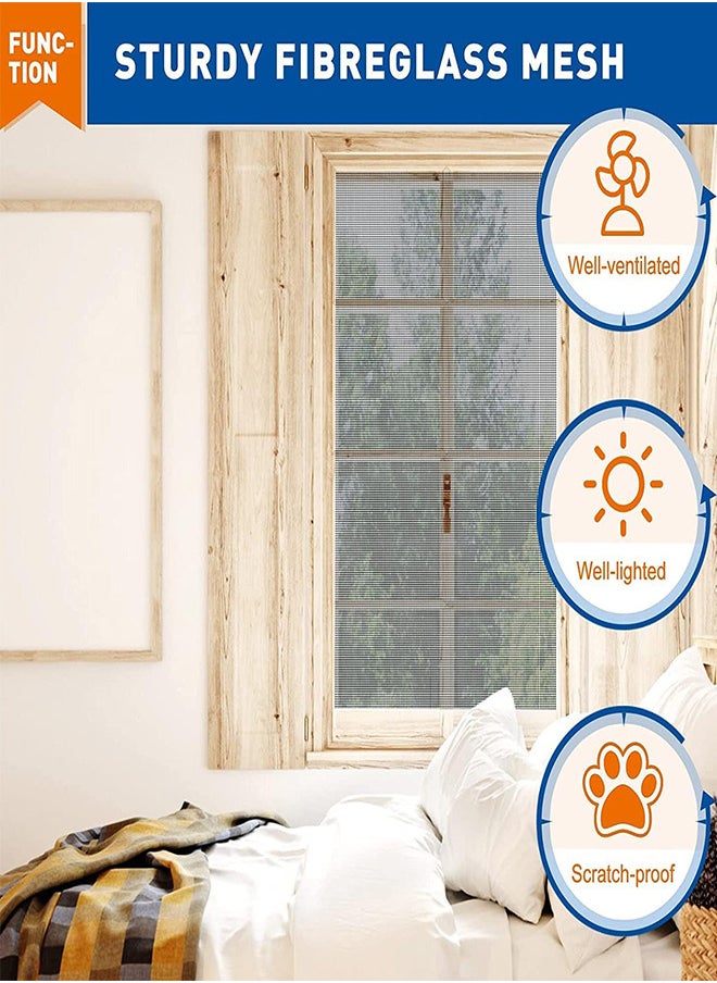 رات سو شاشات ذباب للنوافذ 120 × 250 سم شبكة نافذة قابلة للقص والغسيل ومقاومة للخدش باللون الرمادي  - Image 4