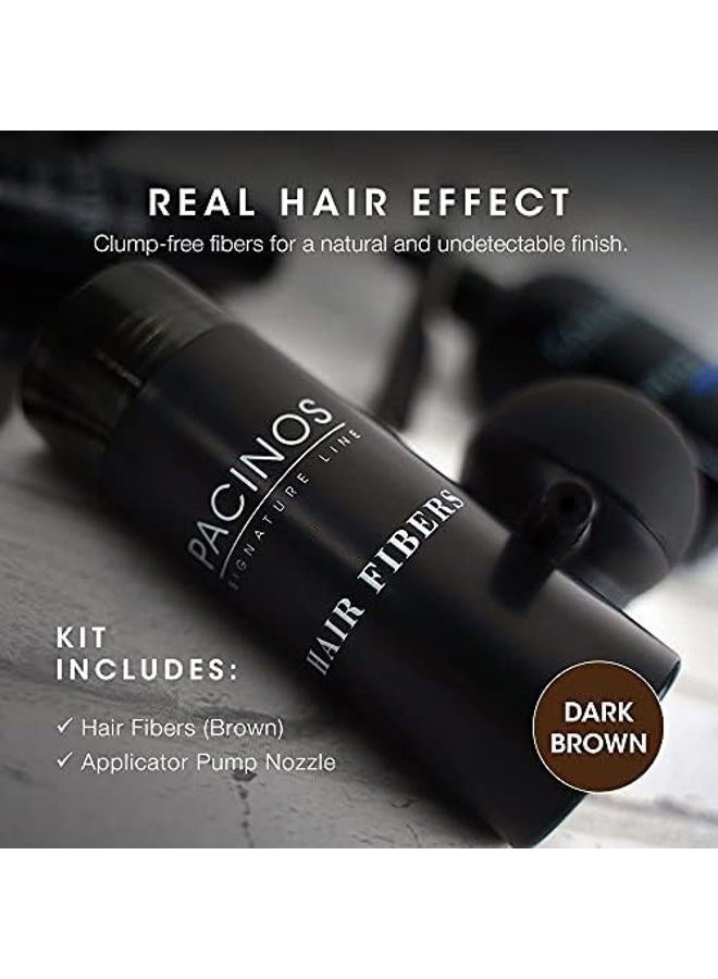 Pacinos Hair Fibers - Thickening Fibers to Conceal Thinning Hair & Bald Spots - Kit Includes Applicator Pump Nozzle - Instantly Achieve a Fuller and Thicker Appearance (Dark Brown) - Image 5