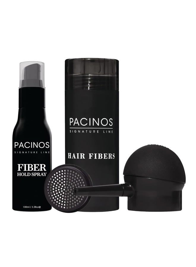 Pacinos Hair Fibers - Thickening Fibers to Conceal Thinning Hair & Bald Spots - Kit Includes Applicator Pump Nozzle - Instantly Achieve a Fuller and Thicker Appearance (Dark Brown) - Image 1