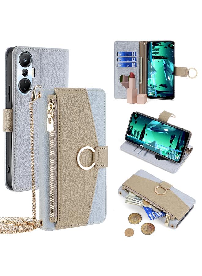 زبون جراب هاتف Infinix Hot 20S Crossbody مصنوع من الجلد بنسيج الليتشي - Image 1