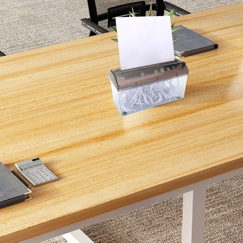 Mini Manual Paper Shredder Hand Crank Document Cutting Tool 123mm Inlet - Image 5