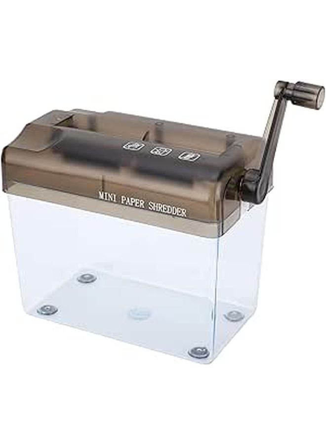 Mini Manual Paper Shredder Hand Crank Document Cutting Tool 123mm Inlet - Image 1