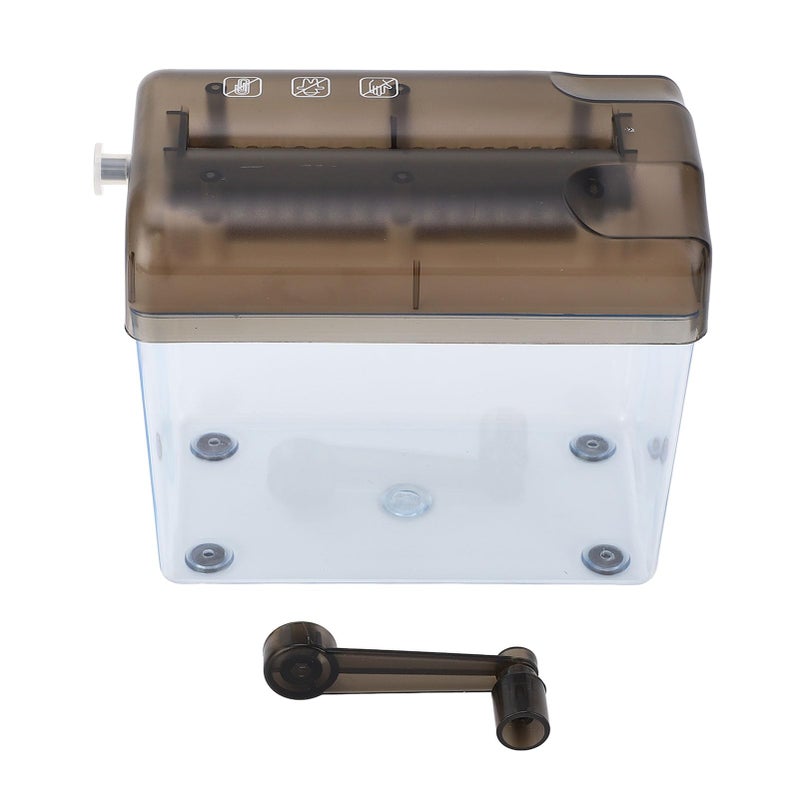 Mini Manual Paper Shredder Hand Crank Document Cutting Tool 123mm Inlet - Image 3