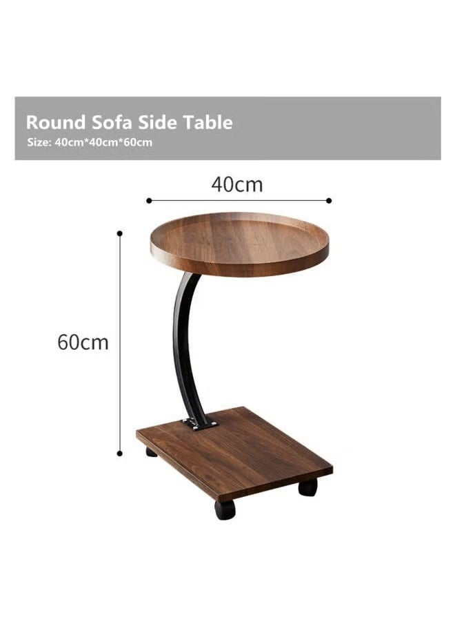 Coffee Table,Round Sofa Side Table,Double Layer C Shaped side table on wheels,coffee table for living room sofa,Suitable for study, living room, bedroom