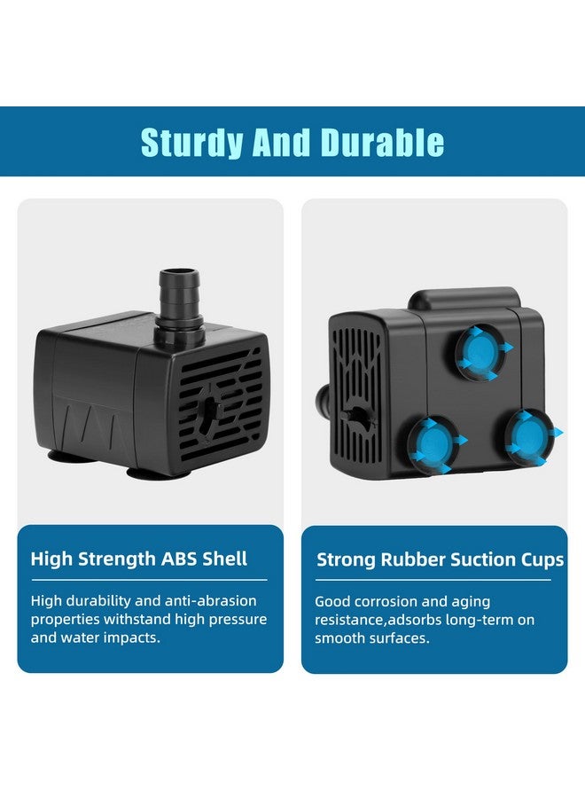 داتو مضخة مياه داتو DC 5V USB لحوض السمك مضخة مياه غاطسة صغيرة 3 وات مع أنابيب ووظيفة تعديل التدفق مضخة نافورة صغيرة لنافورة الحيوانات الأليفة وحوض السمك والزراعة المائية ونافورة سطح المكتب 190 لتر/ساعة - Image 3