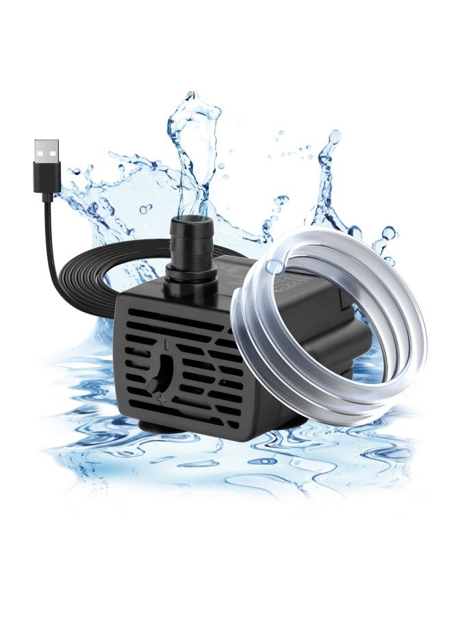 داتو مضخة مياه داتو DC 5V USB لحوض السمك مضخة مياه غاطسة صغيرة 3 وات مع أنابيب ووظيفة تعديل التدفق مضخة نافورة صغيرة لنافورة الحيوانات الأليفة وحوض السمك والزراعة المائية ونافورة سطح المكتب 190 لتر/ساعة - Image 1