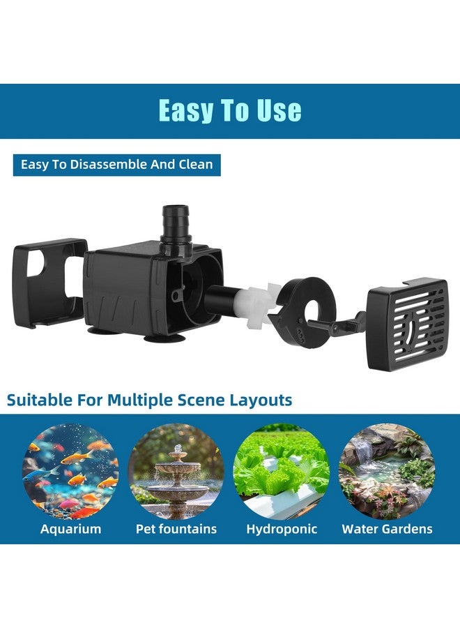 داتو مضخة مياه داتو DC 5V USB لحوض السمك مضخة مياه غاطسة صغيرة 3 وات مع أنابيب ووظيفة تعديل التدفق مضخة نافورة صغيرة لنافورة الحيوانات الأليفة وحوض السمك والزراعة المائية ونافورة سطح المكتب 190 لتر/ساعة - Image 5