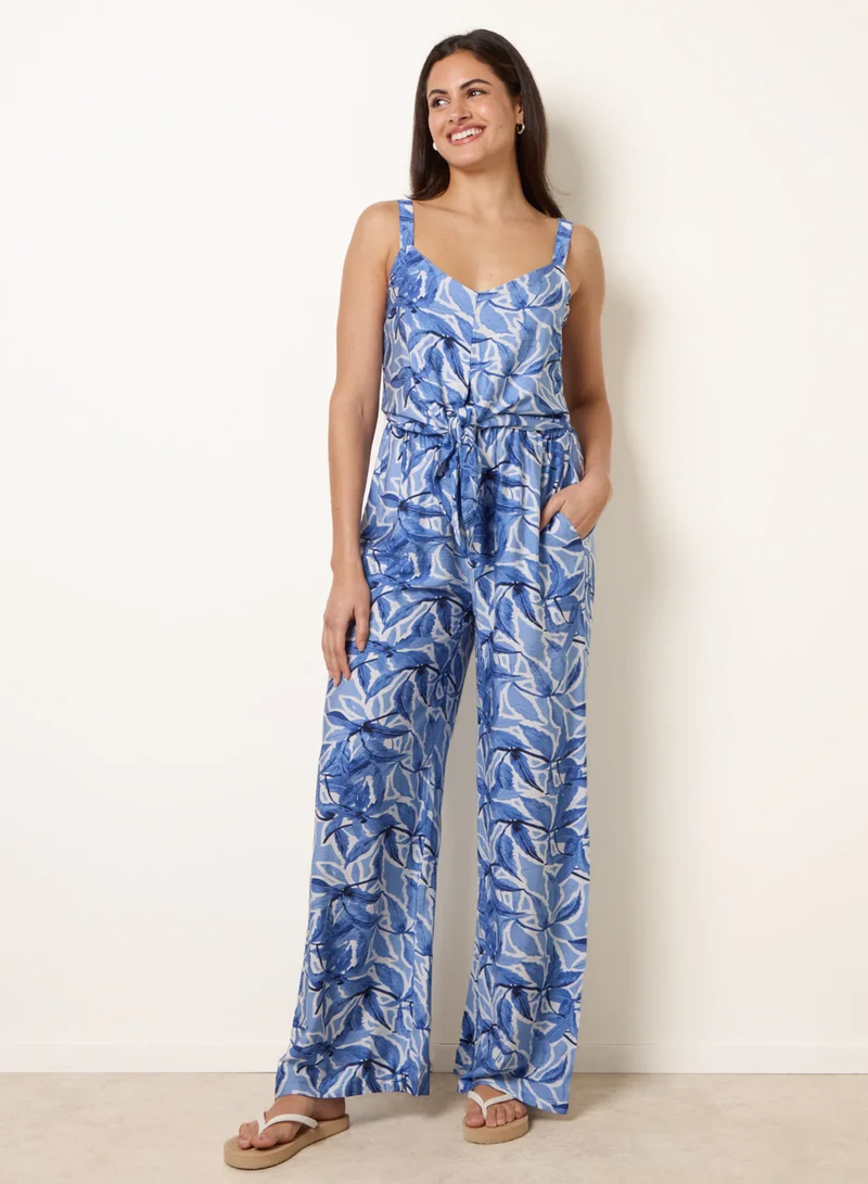 بلو فانيلا Tie Front Jumpsuit